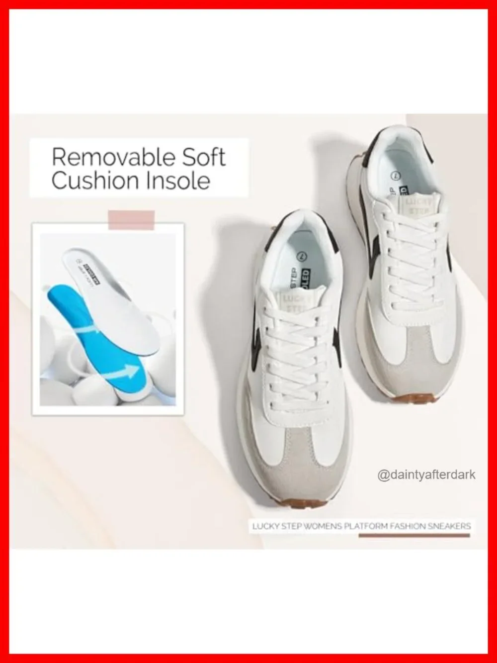 Chunky Platform Fashion Sneakers with Removable Cushion Insole PU Leather Suede